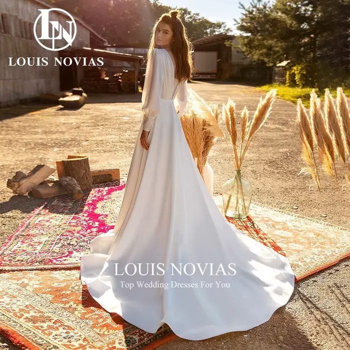 Modiis-Robes de mariée en satin cristal pour femmes