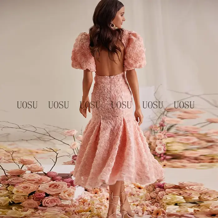 Robes de bal roses 2025 fleurs