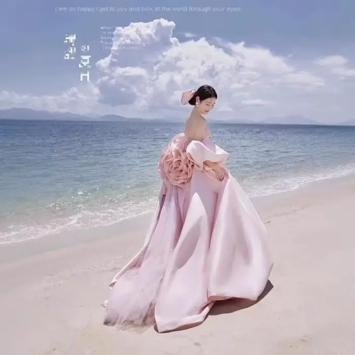 Robe de Soirée de Mariage en Satin Rose Clair