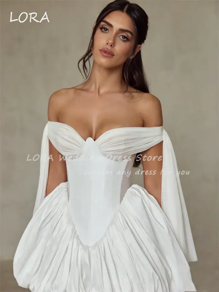 Robes de mariée civiles courtes 2026 à épaules dénudées