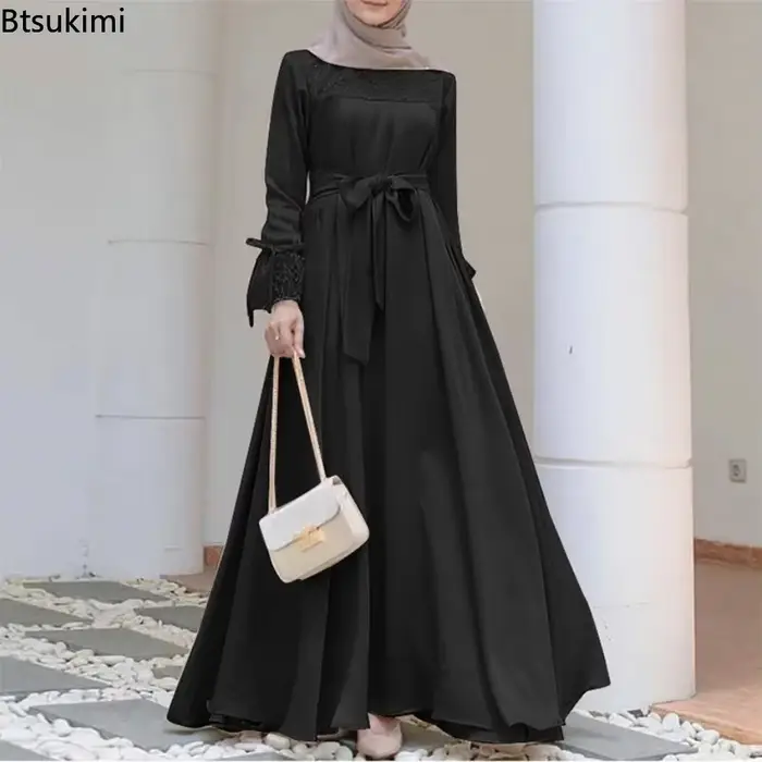 Robe abaya élégante en polyester et coton pour femmes, caftan marocain, mode musulmane, vêtements islamiques, pour soirées, cérémonies et occasions spéciales