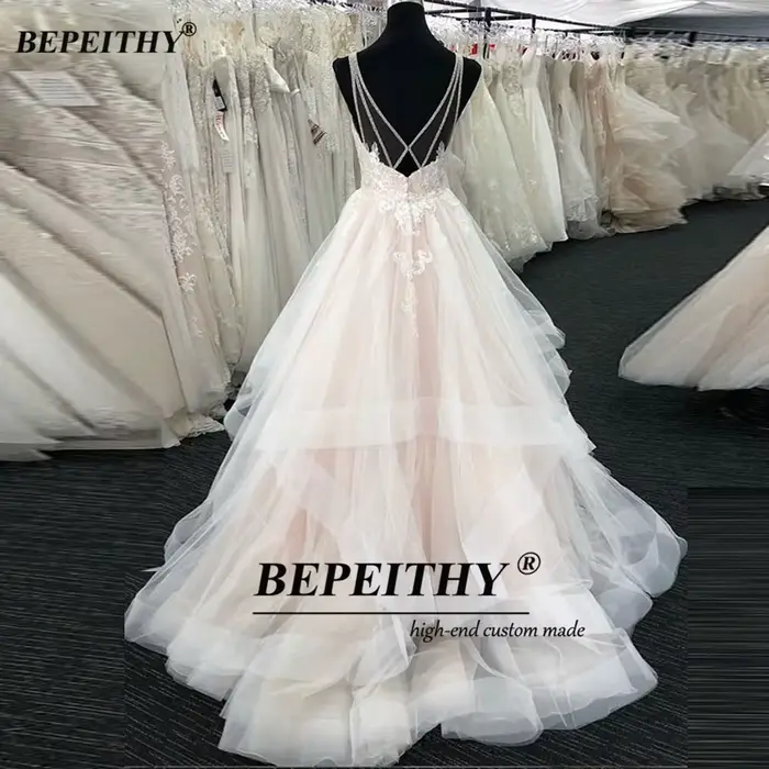 Robe de mariée personnalisée BEPEITHY coupe trapèze pour femme