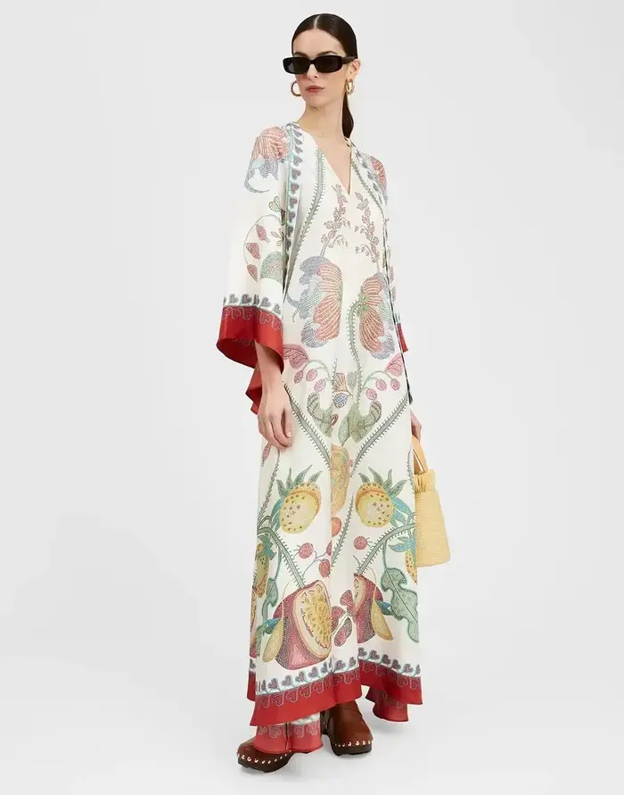Robe longue imprimée Vintage pour femmes