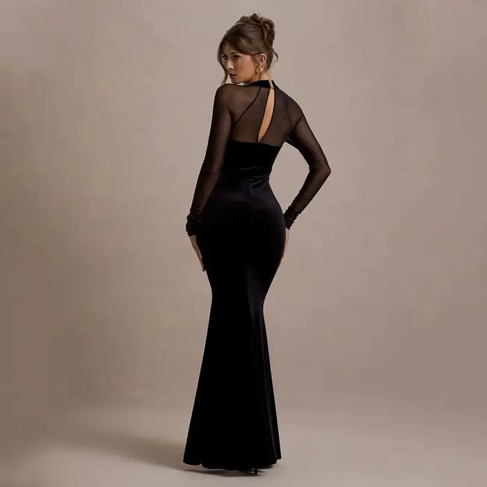 Robe élégante sirène polyester pour soirée officielle avec soutien-gorge intégré couleurs multiples pour femmes occasions spéciales