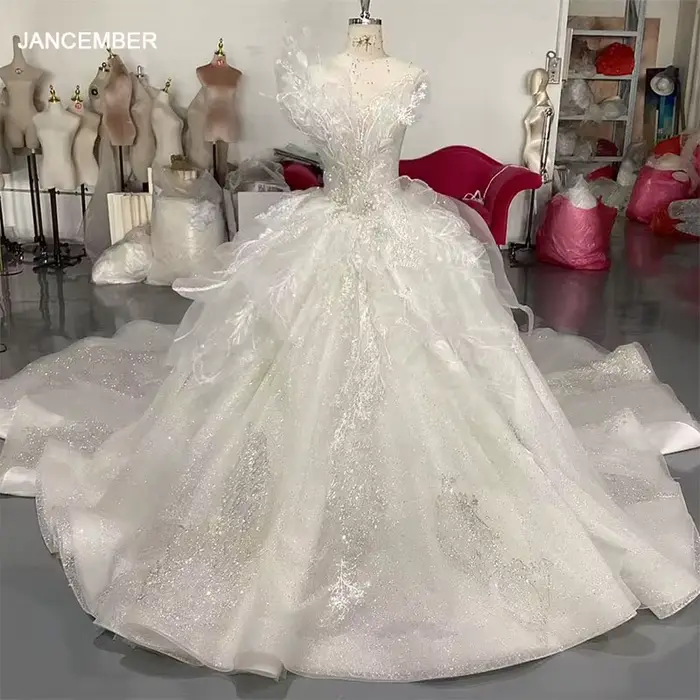 Robe de mariée sexy à lacets sans bretelles, robes vintage à perles, vêtement éducatif exquis personnalisé, collection 2025, occassion mariage, femme, blanc, polyester, organza, décoration perles cristal, style exquis, taille XS-XXXL