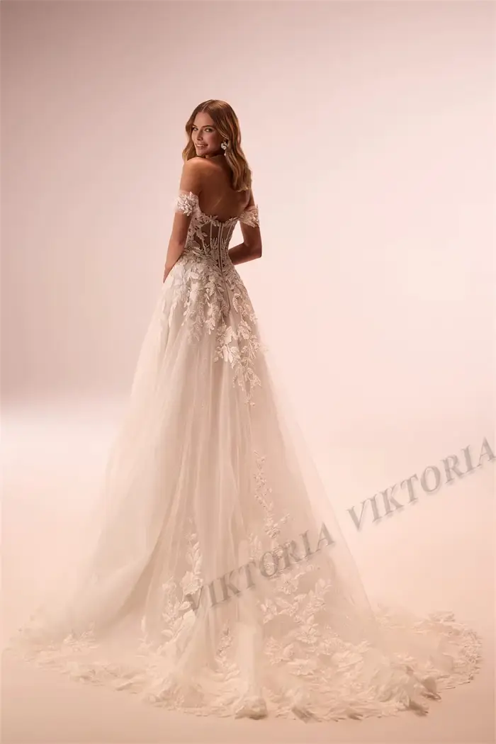 VIKTORIA moderne hors De l'épaule robes De mariée pour femme