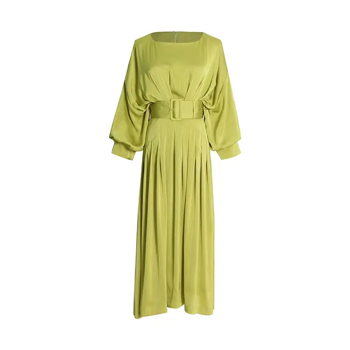 Robe de soirée d'été élégante avec manches bouffantes et décolleté rond pour femmes occasions spéciales soirée cocktail mariage