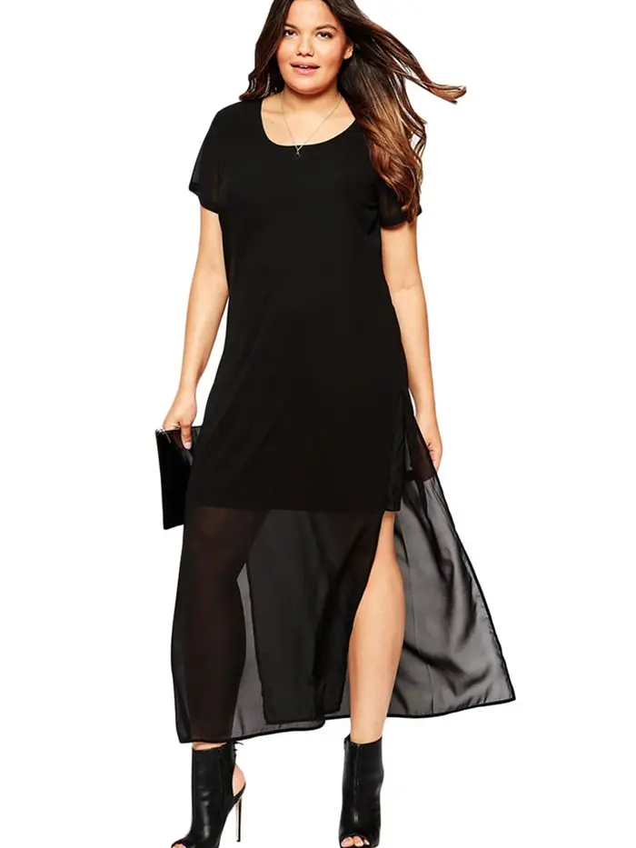Robe Longue en Mousseline de Soie pour Femme