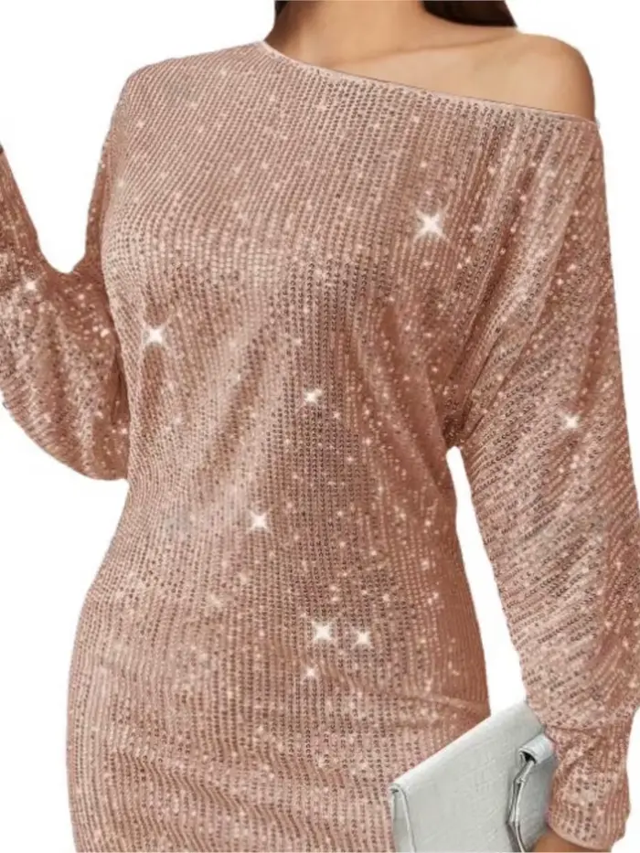 Robe mini femme MsChuh en polyester avec paillettes pour occasions spéciales et soirées élégantes