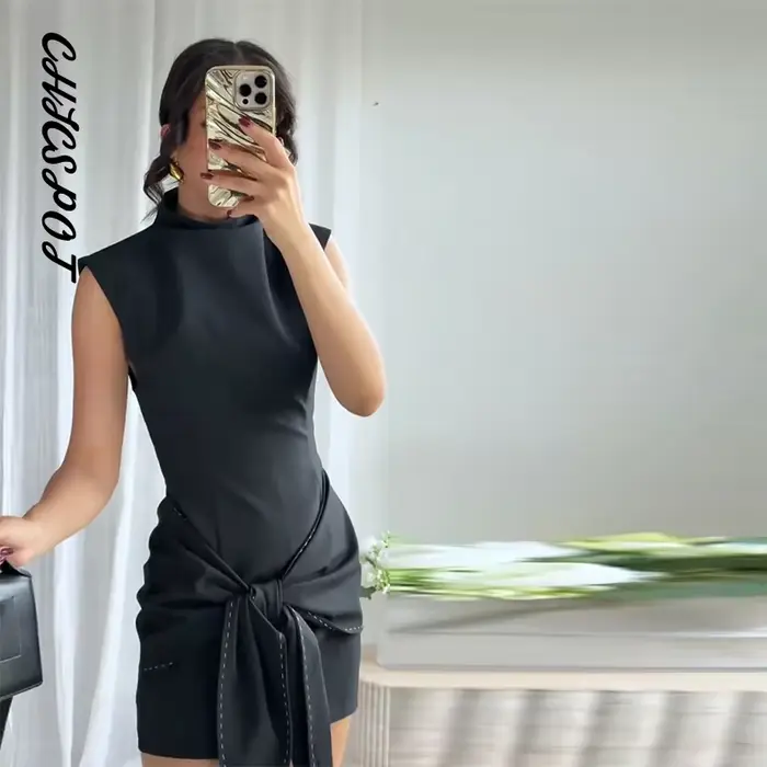 Robe topstitching à lacets en polyester et lin pour femmes style fairycore occasions spéciales