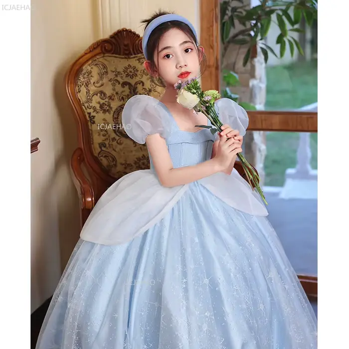 Robe de soirée princesse bleue pour filles