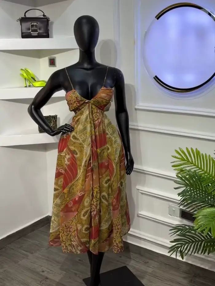 Robe midi vintage imprimée Joskaa pour femme