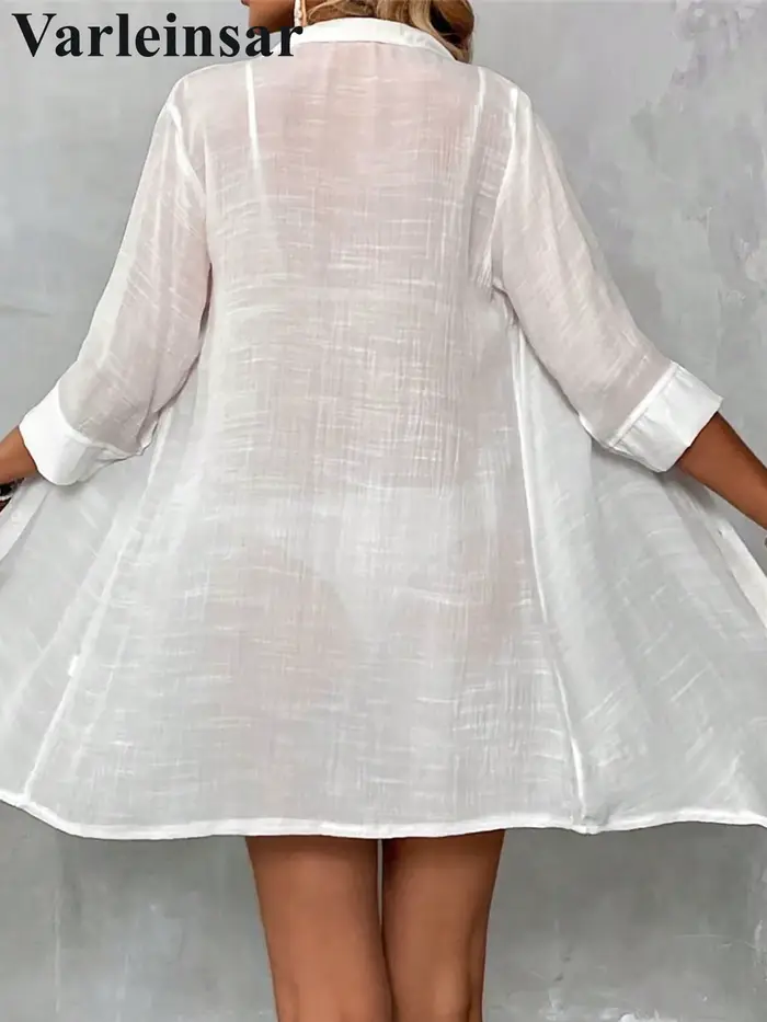 XS - XL Sexy été 3D fleur en mousseline de soie Sarong paréo plage couvrir robe