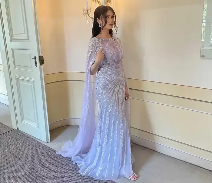 Yipeisha-Longue robe de Rhformelle à paillettes de luxe personnalisée, créant une beauté noble et mo
