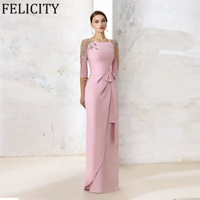 FELICITY – robe mère de la mariée rose, style sirène, robes d'invitées de mariage, avec des applique