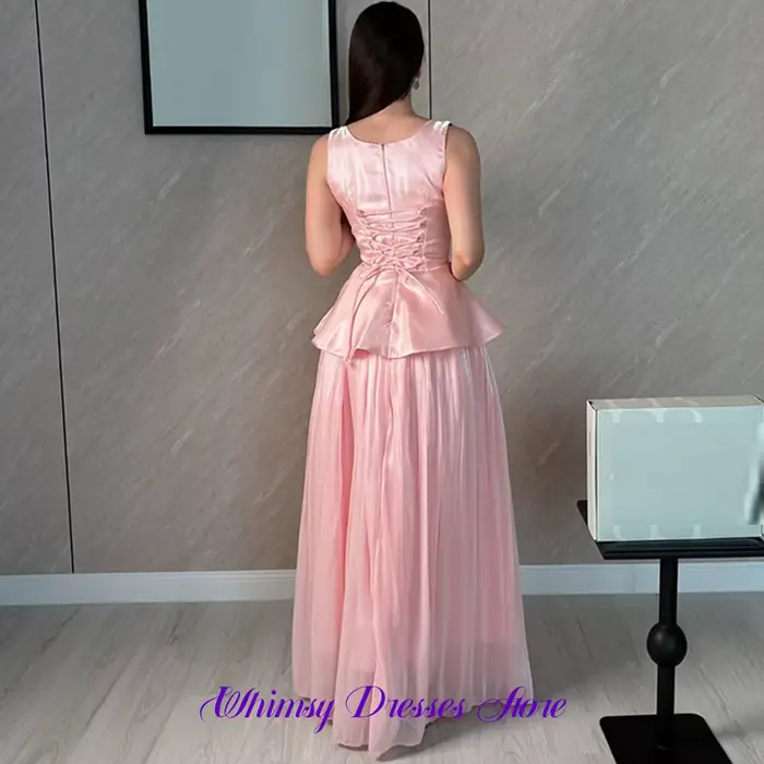 Robe de soirée élégante en organza rose