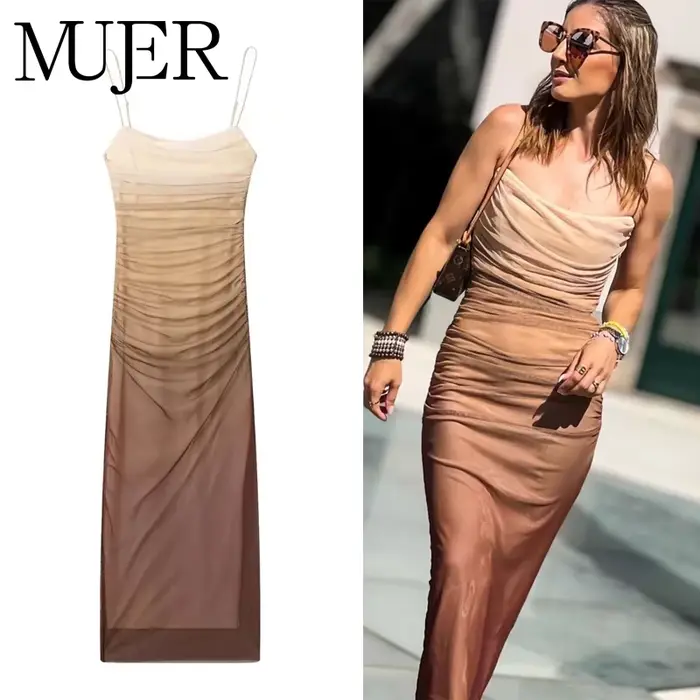 Robe Mujer en polyester décontractée avec tour de taille empire et motifs teinture à nouer pour femmes, idéale pour les occasions spéciales et le quotidien