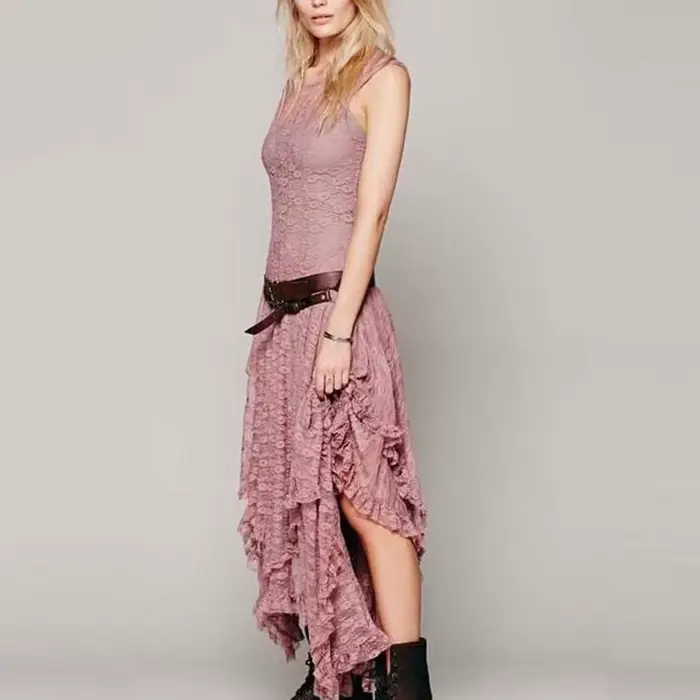 Robe longue sexy en dentelle