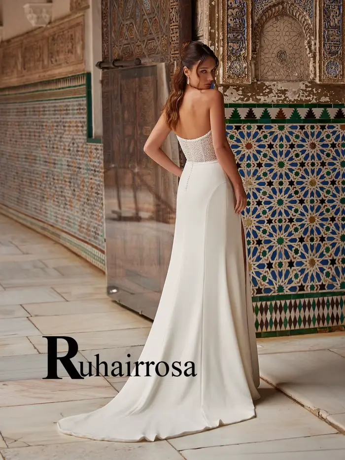 Ruhair-Robes de mariée sirène scintillantes pour mariée
