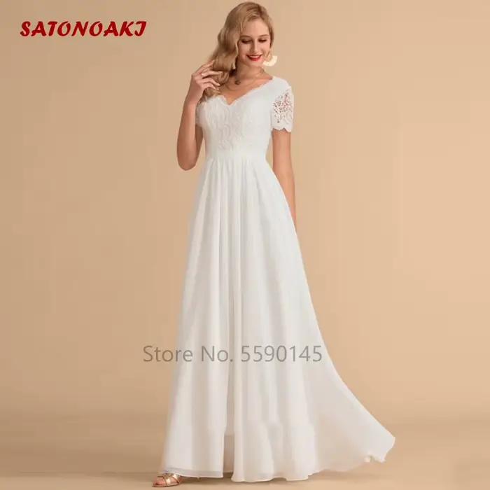 Robe De mariée en mousseline De soie et dentelle