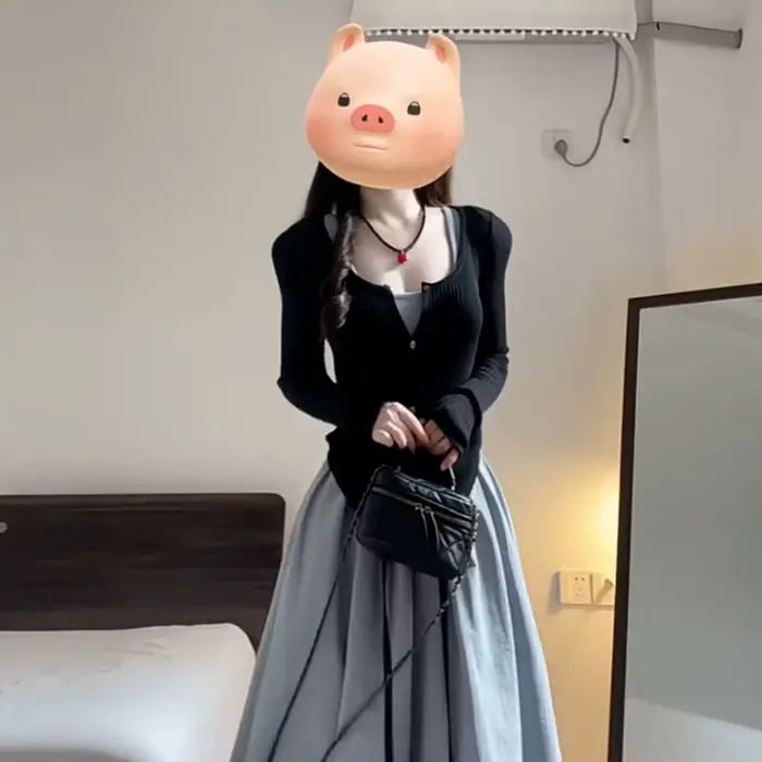 Robe midi ceinturée vintage française élégante pour femme printemps automne style empire polyester ajustée mince soirée cérémonie