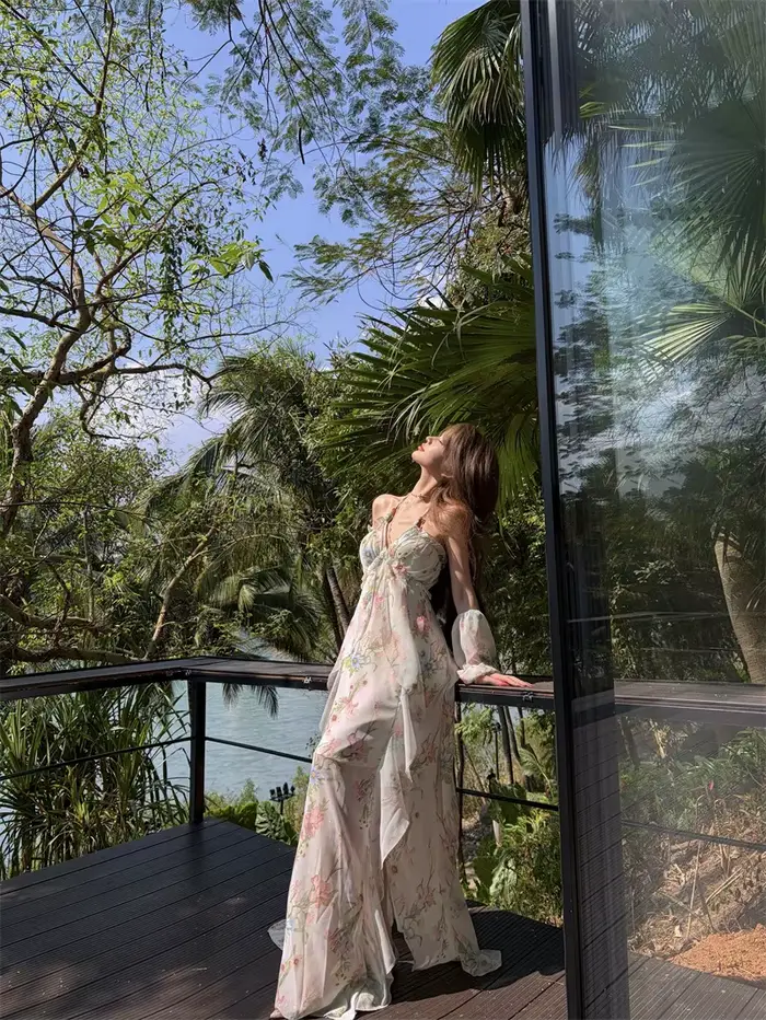 Robe florale de plage pour femme, élégante et unique, idéale pour les vacances d'été