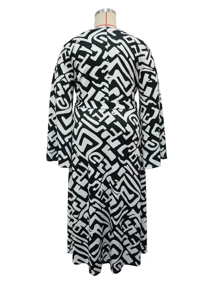 Robe maxi à manches longues évasées pour femmes