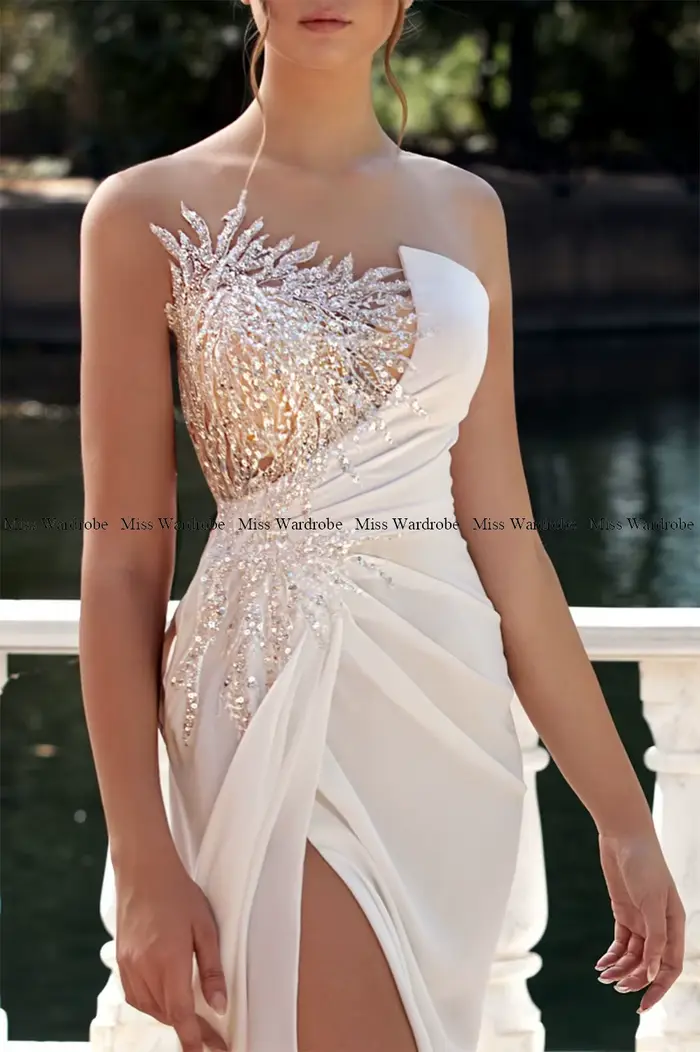 Robe de Soirée Longue Plissée en Forme de Sirène Élégante Personnalisée pour Bal et Evénements Spéciaux