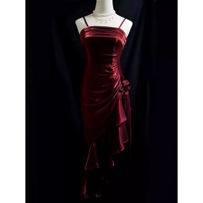Lamour 2025 mode et Simple robe de soirée pour les femmes Spaghetti sangle cheville longueur élégante Sexy