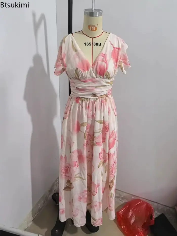 Robes maxi élégantes à imprimé floral de style bohème pour femmes