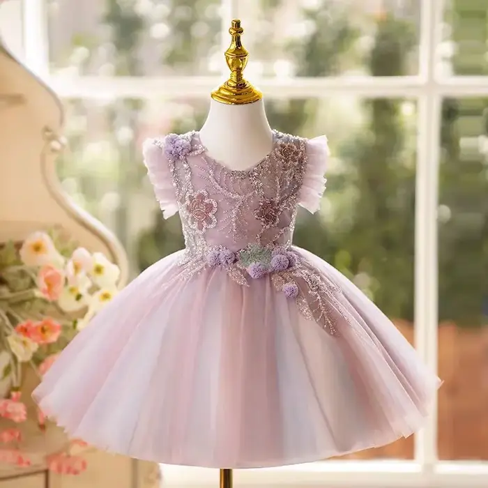 Jill Wish J481 Robe à fleurs lilas pour filles