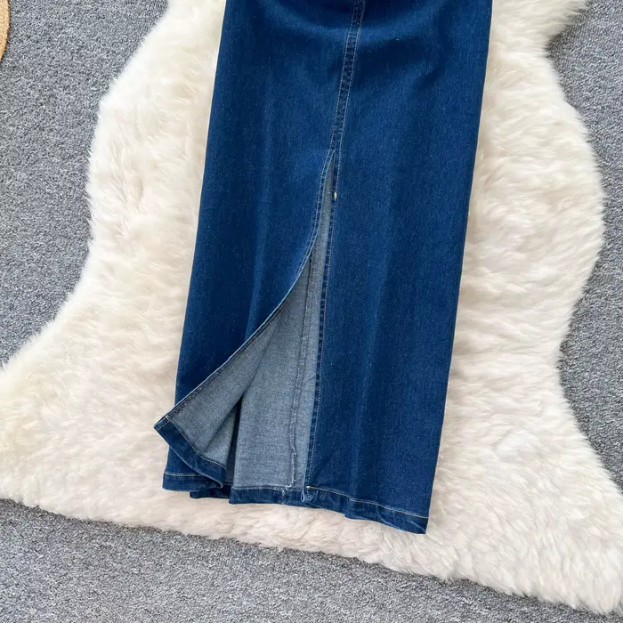 Robe longue en Denim pour femmes