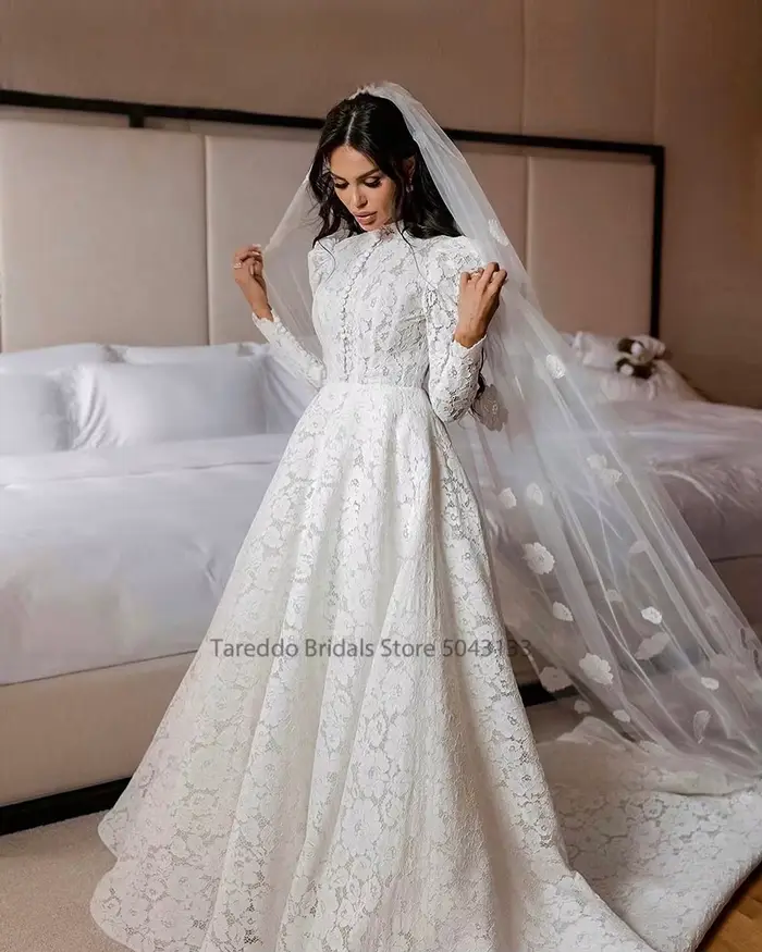 Robe de Mariée Élégante Personnalisée Style Moyen-Oriental Hautes Elégantes Vintage Occasions Spéciales
