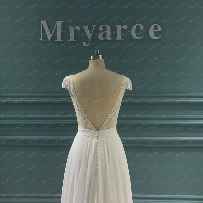 Zelyarce-Robe de Mariée Rustique en Mousseline de Soie