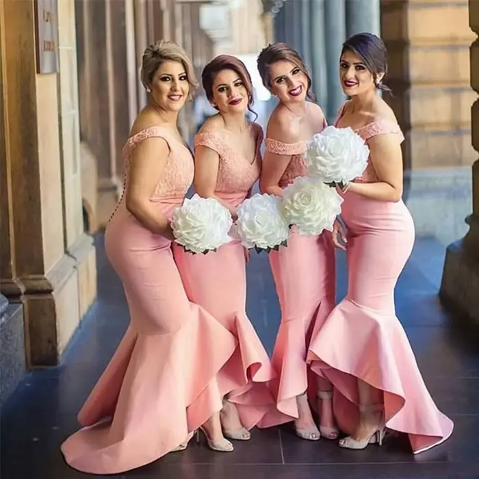 Robes de demoiselle d'honneur rose sirène 2025 pour femmes