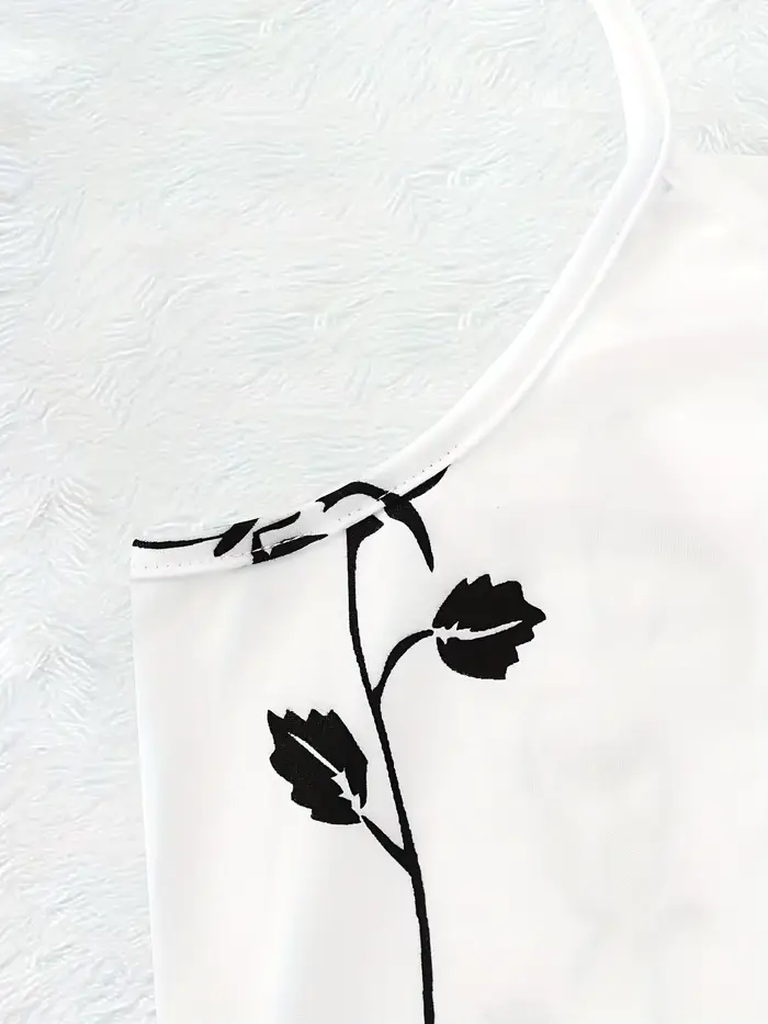 Robe décontractée à imprimé rose noire pour femmes