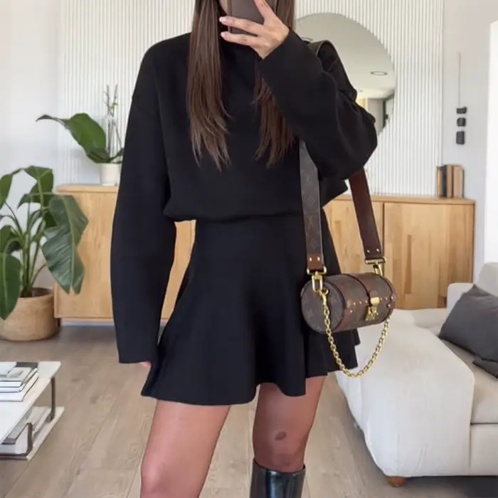 Robe pull à manches longues pour femmes