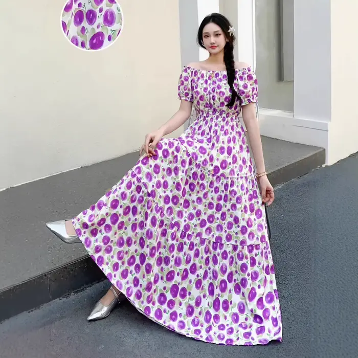 Robe d'été bohème pour femme en coton et soie