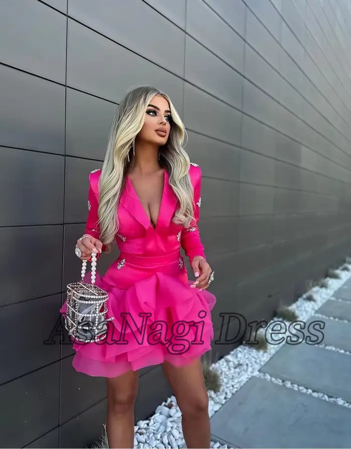 AsaNagi Saudi Dubai Robes de soirée formelles élégantes et luxueuses pour femmes, longueur genou, ro