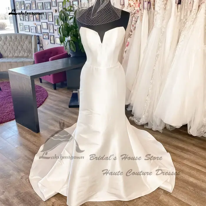 Lakshmigown – robe de mariée longue en Satin Mikado