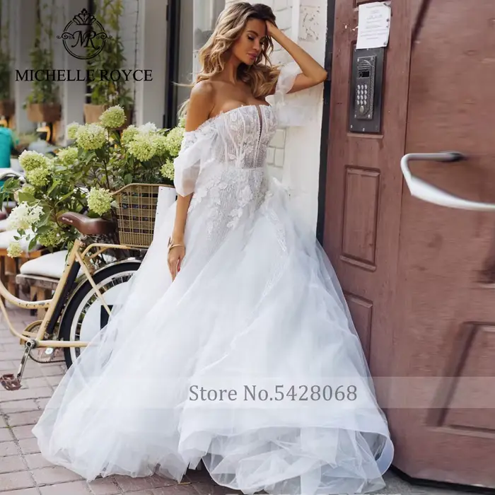 Michelle Royce-Robes de mariée A-ligne pour femmes
