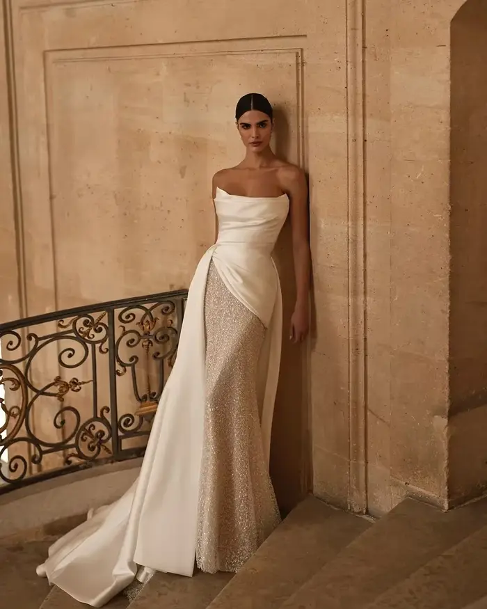 Robes de mariée sirène à paillettes pour la mariée 2026, sexy, sans manches, Vestidos De Novia, robe