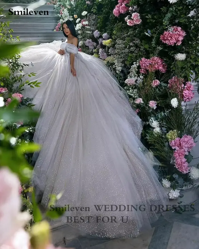 Smileven – Robe De mariée princesse à épaules dénudées