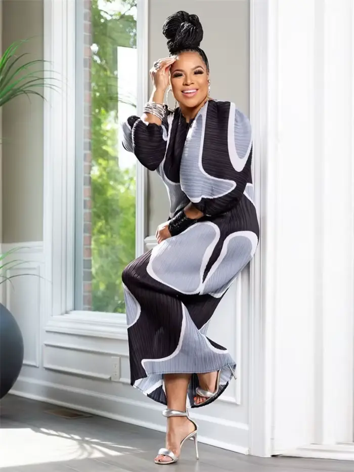 Robe élégante à manches bouffantes pour femmes grandes tailles automne soirée événements spéciaux