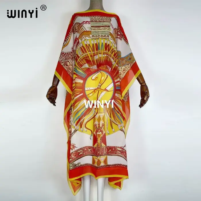 Robe longue imprimée chauve-souris pour femmes élégante robe de soirée robe éducative design de mode été automne 2021