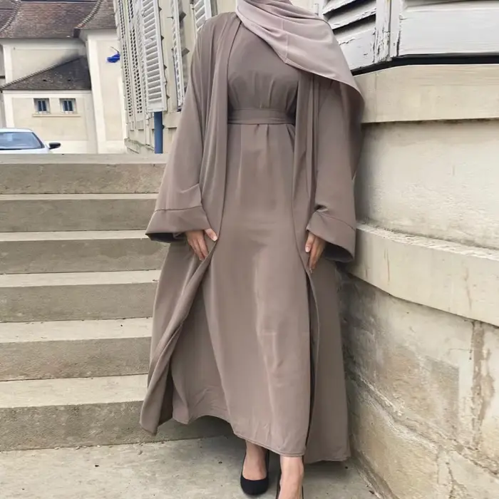 Abaya en polyester décontractée et élégante pour femmes musulmanes occasions spéciales İslam moda için uygun abaya kıyafetleri