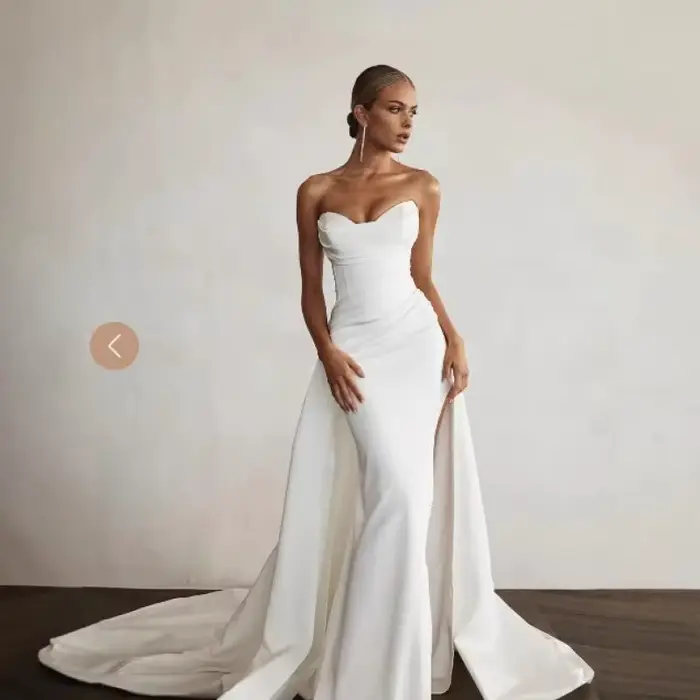 Robe de mariée sirène moderne, fente avant, traîne de balayage, robes de mariée Boho pour femmes, de