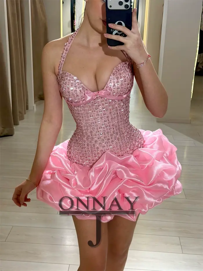 Robe de soirée personnalisée exquise sans manches avec décolleté en V pour femmes grandes tailles occasions spéciales