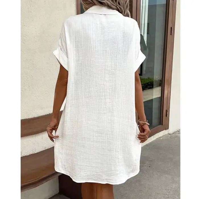Robe Courte Vintage Unie pour Femme