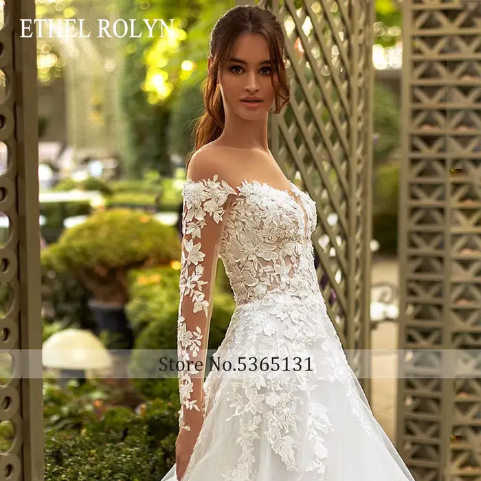 ETHEL ROLYN robe de mariée trapèze glamour chérie à manches longues